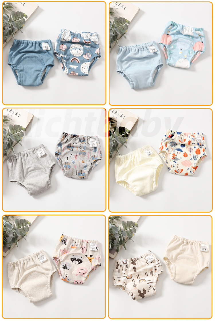 Patterns of 2023 New 4 Layers Cotton Gauze Waterproof Baby Training Pants for Baby Boys Girls